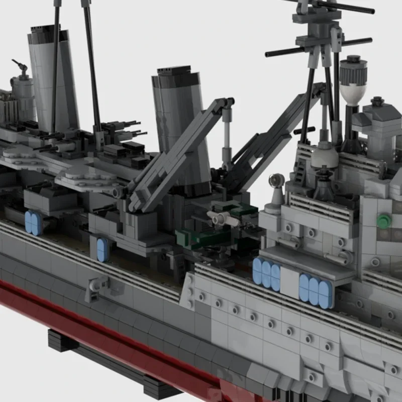 Moc อาคารอิฐเรือทหารรุ่น HMS Belfast 1939 WW2 เทคโนโลยี Modular Block ของขวัญของเล่นเด็ก DIY ชุดประกอบ