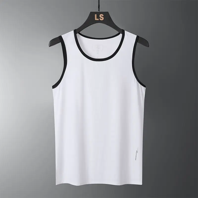 Oversized Men Basketball Gym Cool Breathable Tank Top Summer Big Size Thin Quick Dry Ice Silk Sleeveless Joggers Sports Vest 8XL