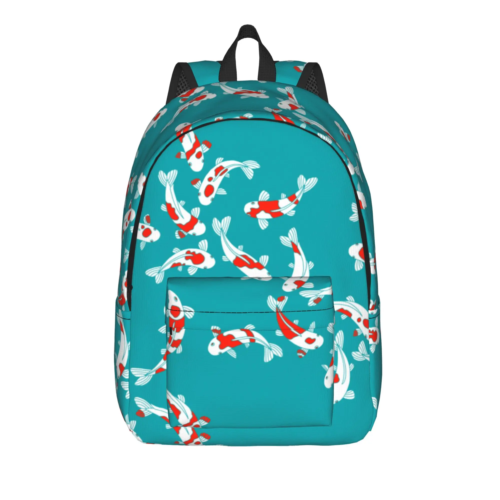 Koi Carp Pattern Japanese Pond Backpack  Boy Polyester College Backpacks Large Pretty School Bags Rucksack