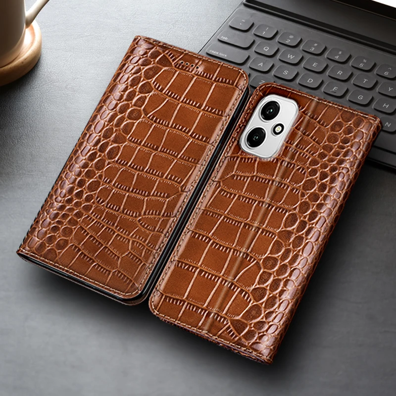

Crocodile Genuine Leather Flip Case For Honor X20 X30 X30i X40 X40i X50 X50i X60 X60i X70 X70i SE GT Pro Plus Max Cover Cases