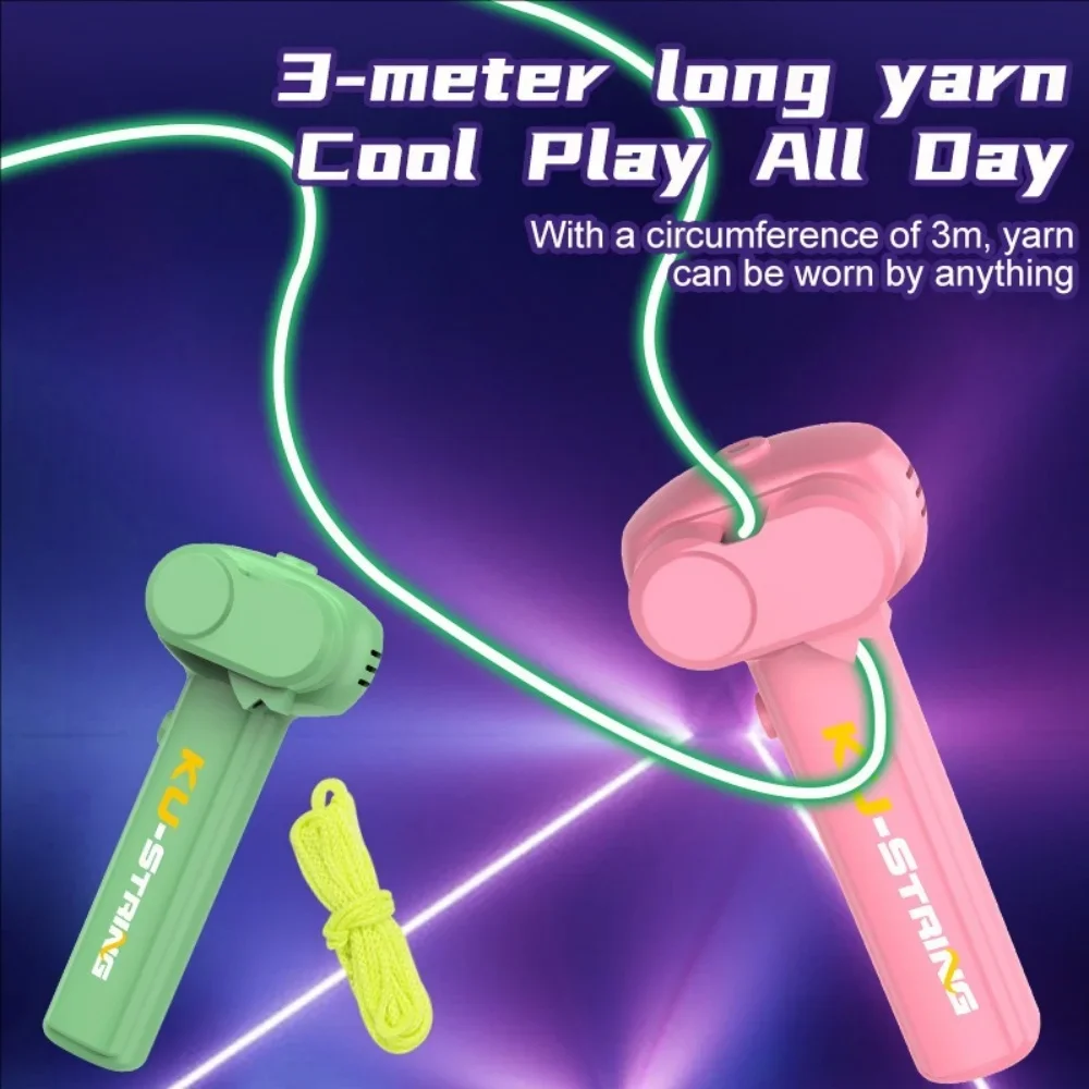 Light Toy String Glow In The Dark String Rope Launcher Luminous Portable Handheld String Stress Relief Toys For Kids Party Gifts