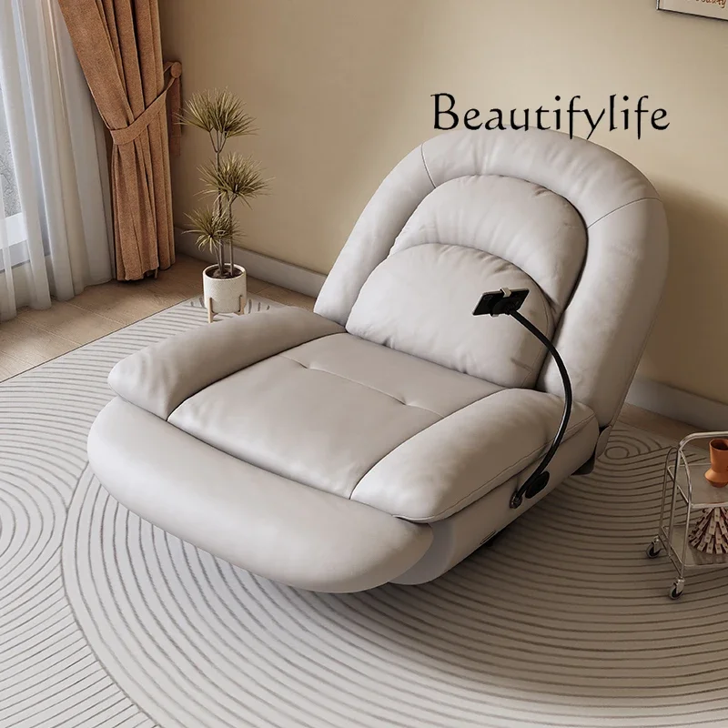 Lazy Single Electric Sofa Retractable Multifunctional Leather Recliner Living Room Casual Rocking Chair