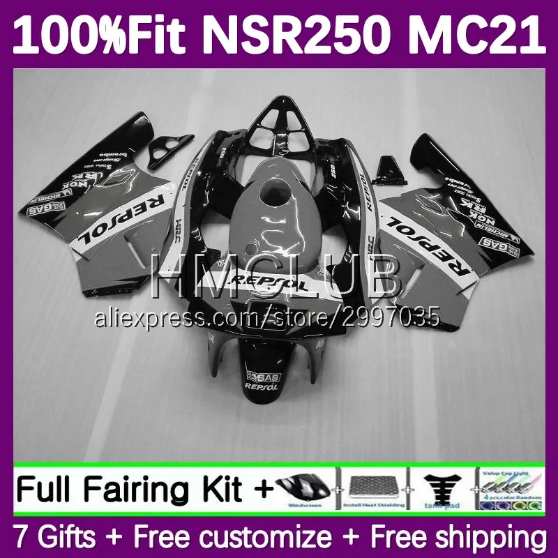 Repsol Grey Injection Fairing For HONDA NSR250 NSR 250 R RR MC21 PGM3 34No.139 NSR250R 90 91 92 93 NSR 250R 1990 1991 1992 1993