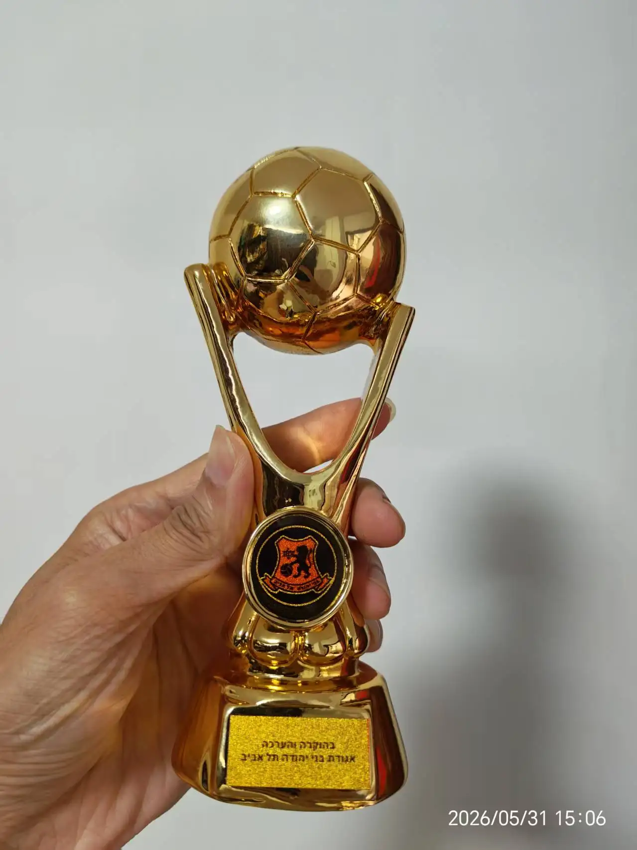 Football Golden Globe Trophy Outstanding Player MVP Gold Silver Copper Resin Trophy, School Enterprise Competition Winner.