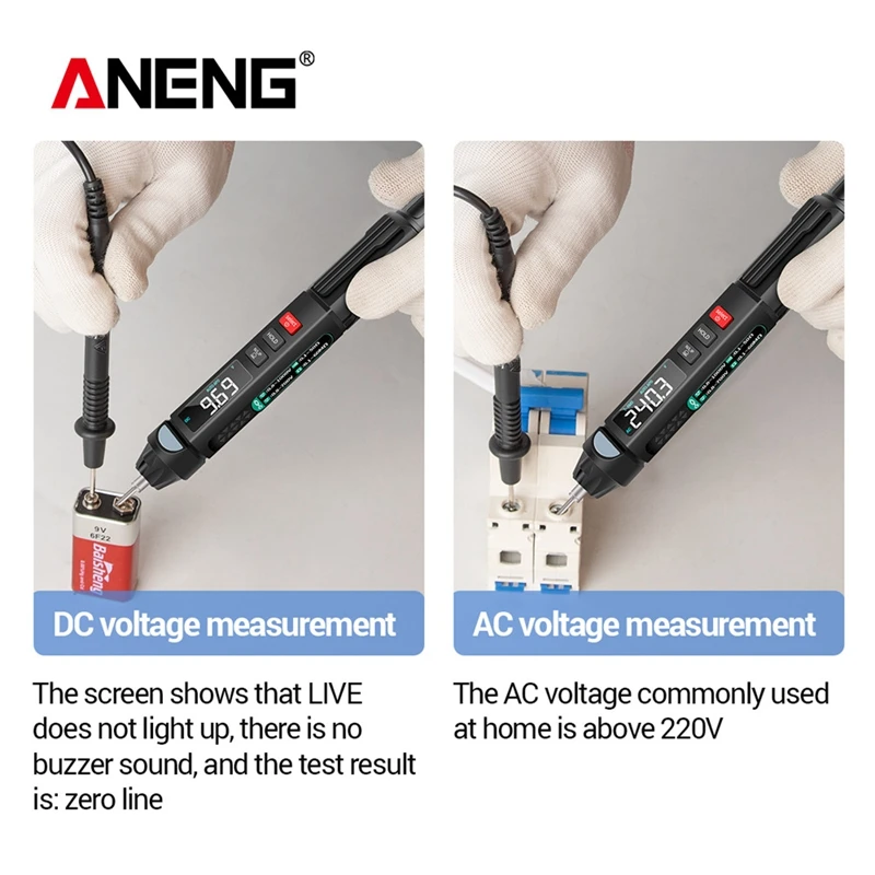 ANENG A3008 Digital 6000 Counts Intelligent Professional Multimeter Sensor Pen Tester Current Meter Non-Contact Voltmeter