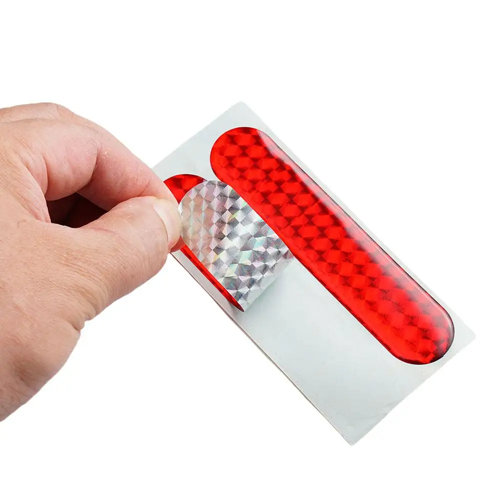 2PCS 10.6x2.3cm Car motorcycle Red Reflective Safety Warning Strip Tape Protective Accessories Reflective Sticker Car decoration