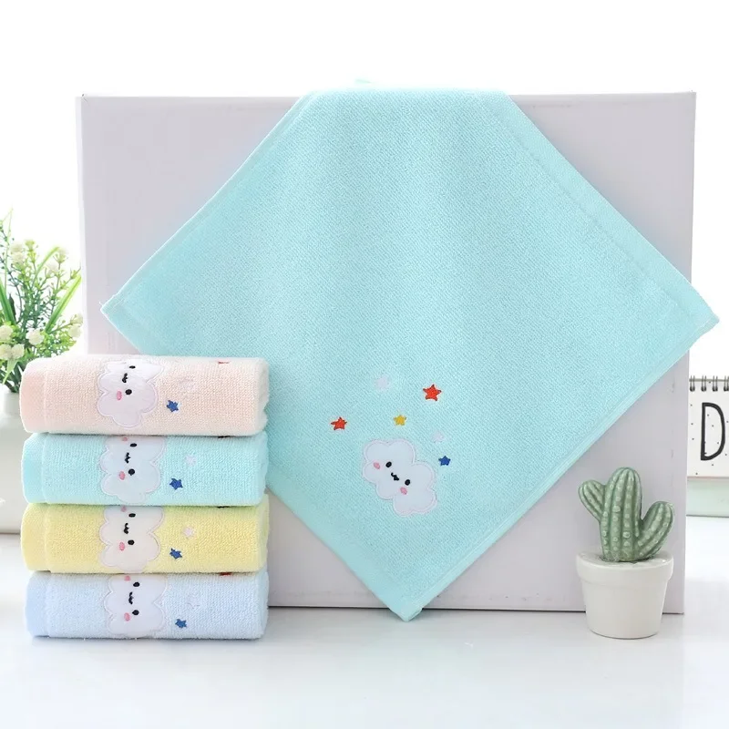 Baby Cotton Bath Towel Face Washcloth Cartoon Hand Wipe Soft Absorbent Children Towels Kids Newborn Bathing Handkerchief 25x25cm