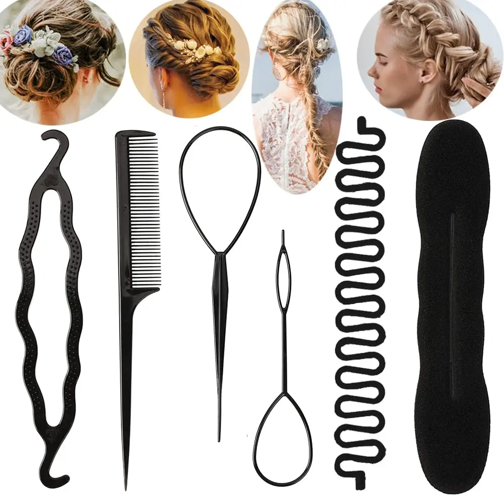6-piece set of women's hair curlers hair needles sponges lazy tools hair editing tools hair styling tools