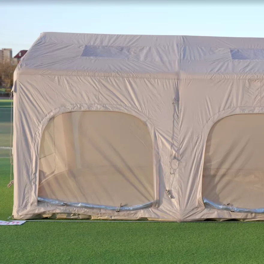 13.68 square Meters Double-sided Four-window Luxury Glamping Inflatable Tent Oxford Waterproof UV Protected Wind Portable