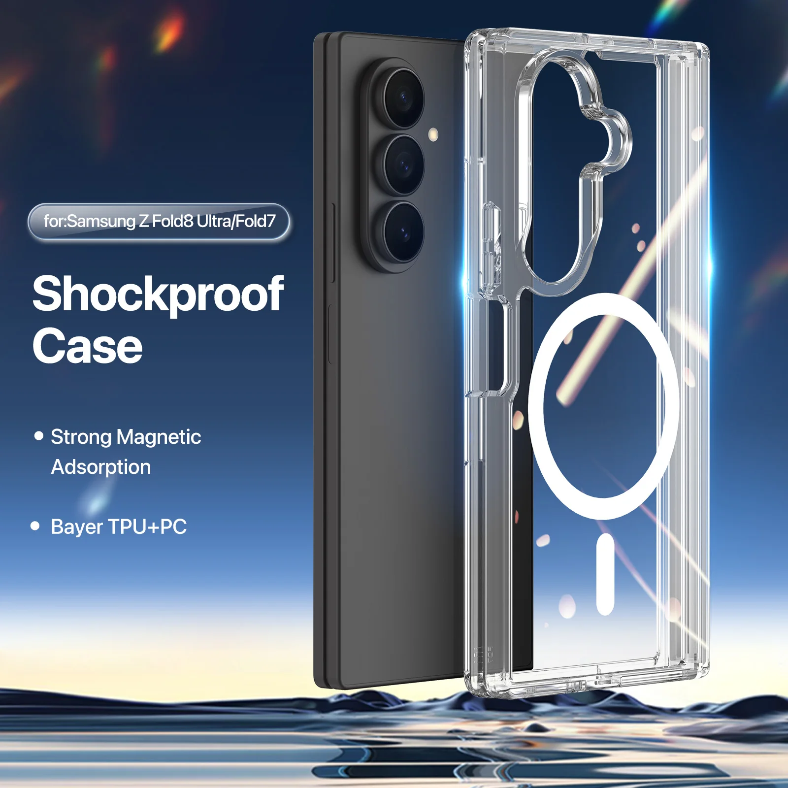 DUX DUCIS Shockproof Case For Samsung Galaxy Z Flip8 Z Fold8 Ultra Magnetic Clear Cover With Hinge Protection Full Body Armor
