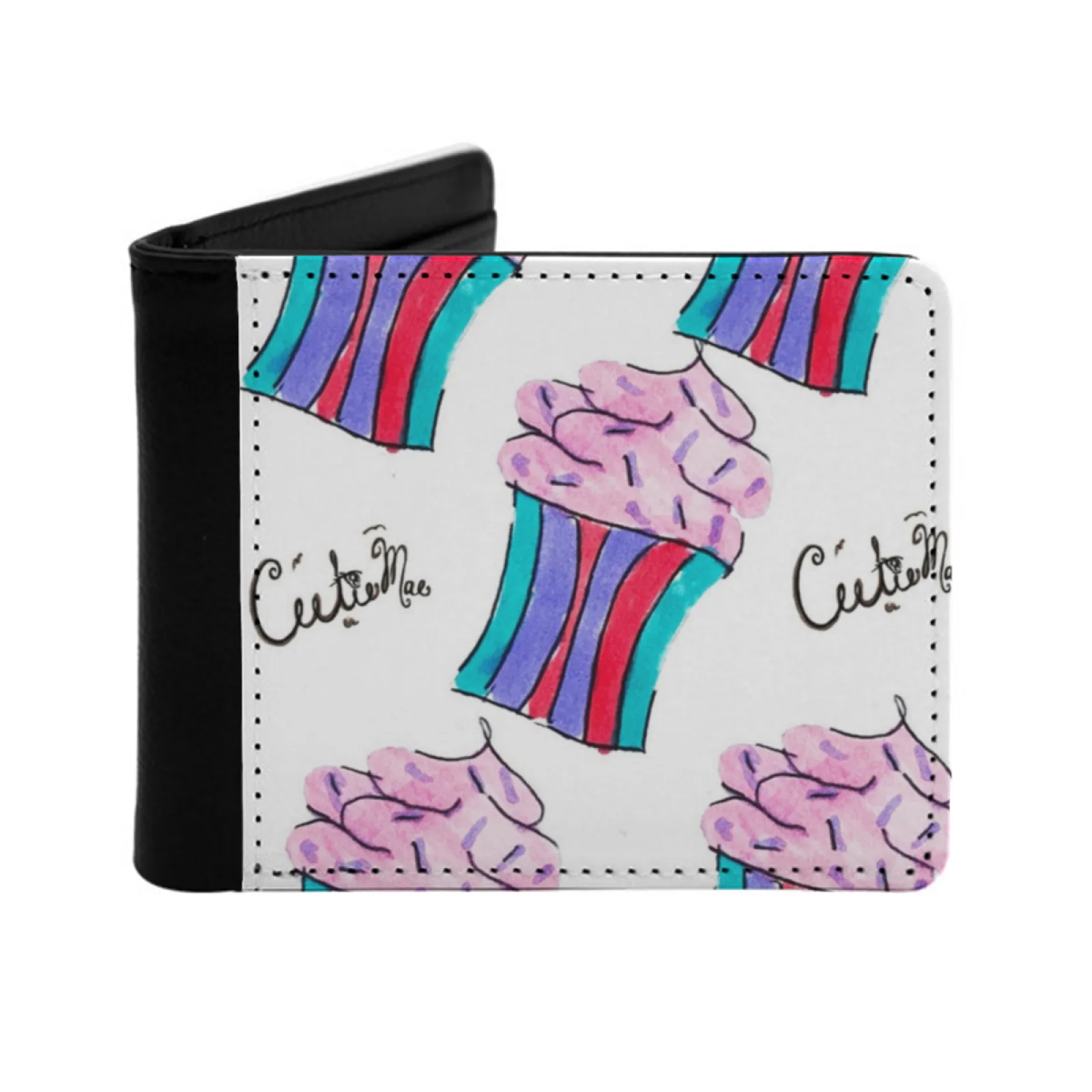 

Мужской кошелек Cutiemae Cupcakes, кошелек из искусственной кожи, многофункциональный кошелек для кредитных карт, сладкие лакомства, глазурь, десертные кексы