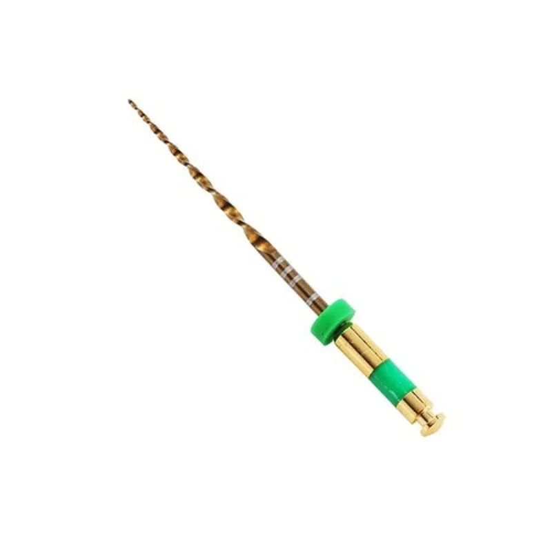 Lote de 6 unidades de limas dentales doradas onduladas, limas rotativas dentales pequeñas de 25mm, limas NITI de endodoncia primaria utilizadas para