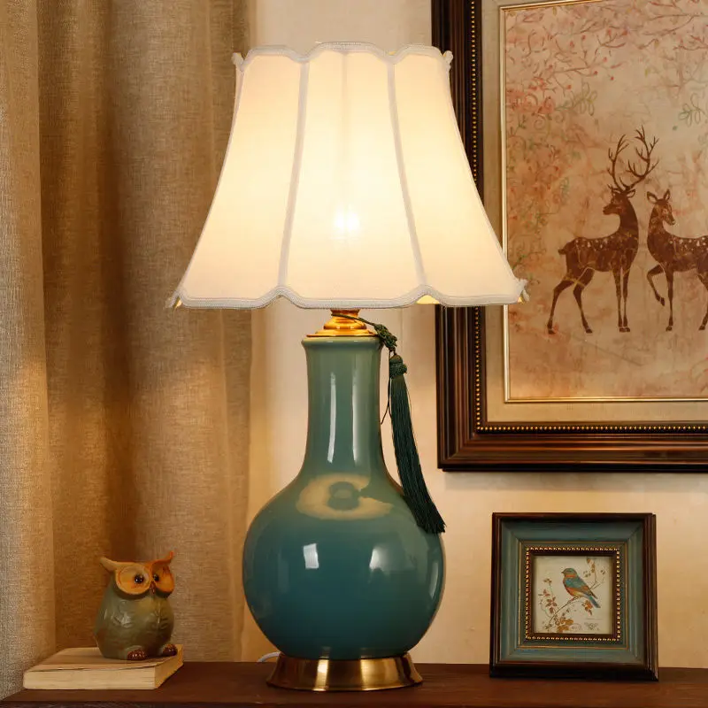 Modern Ceramic Table Lamp Light Emitting Diode Creative Simple Bedside Table Lamp