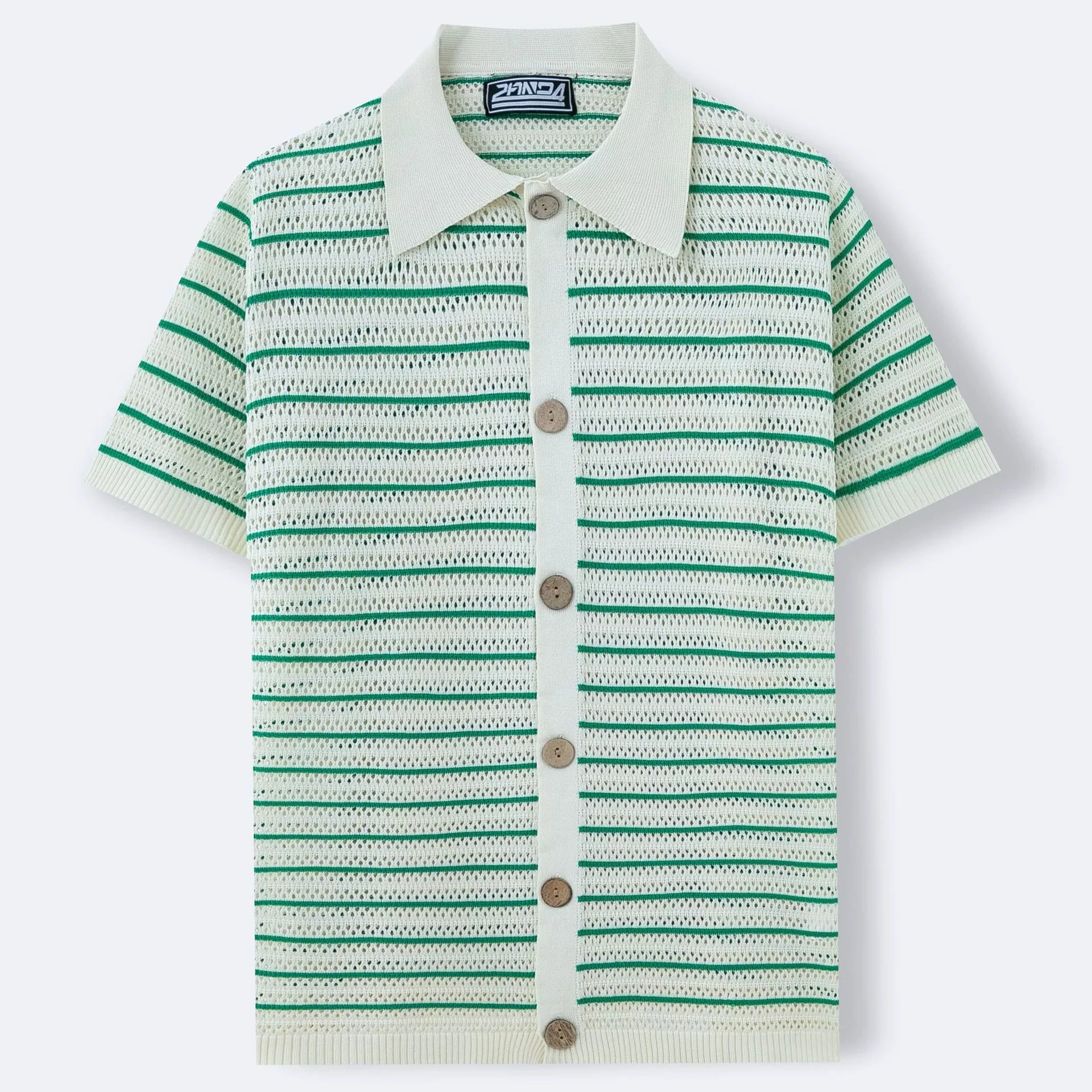 

Men's Summer New Elegant Fashion Versatile High Quality Knitted Shirt Striped Woolen Casual Polo Shirt for Men