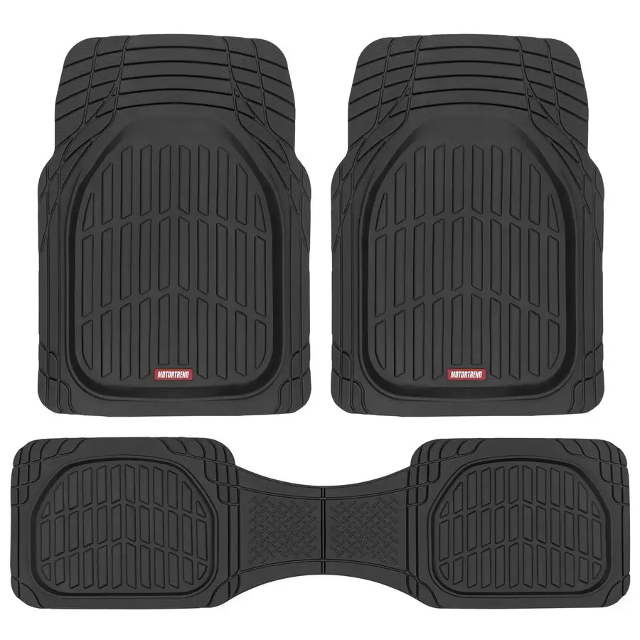 

FlexTough Floor Mats for Cars, Black Deep Dish AllWeather Car Mats, Waterproof Trimto Fit Automotive Floor Mats for Cars Trucks