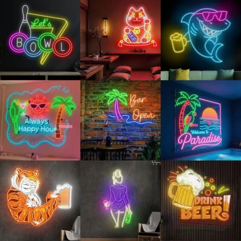 Custom Neon Sign LED Light Art Led Letter Bar Business Logo Name Design Room Personalized Neon Lamp Wedding  Dropshipping