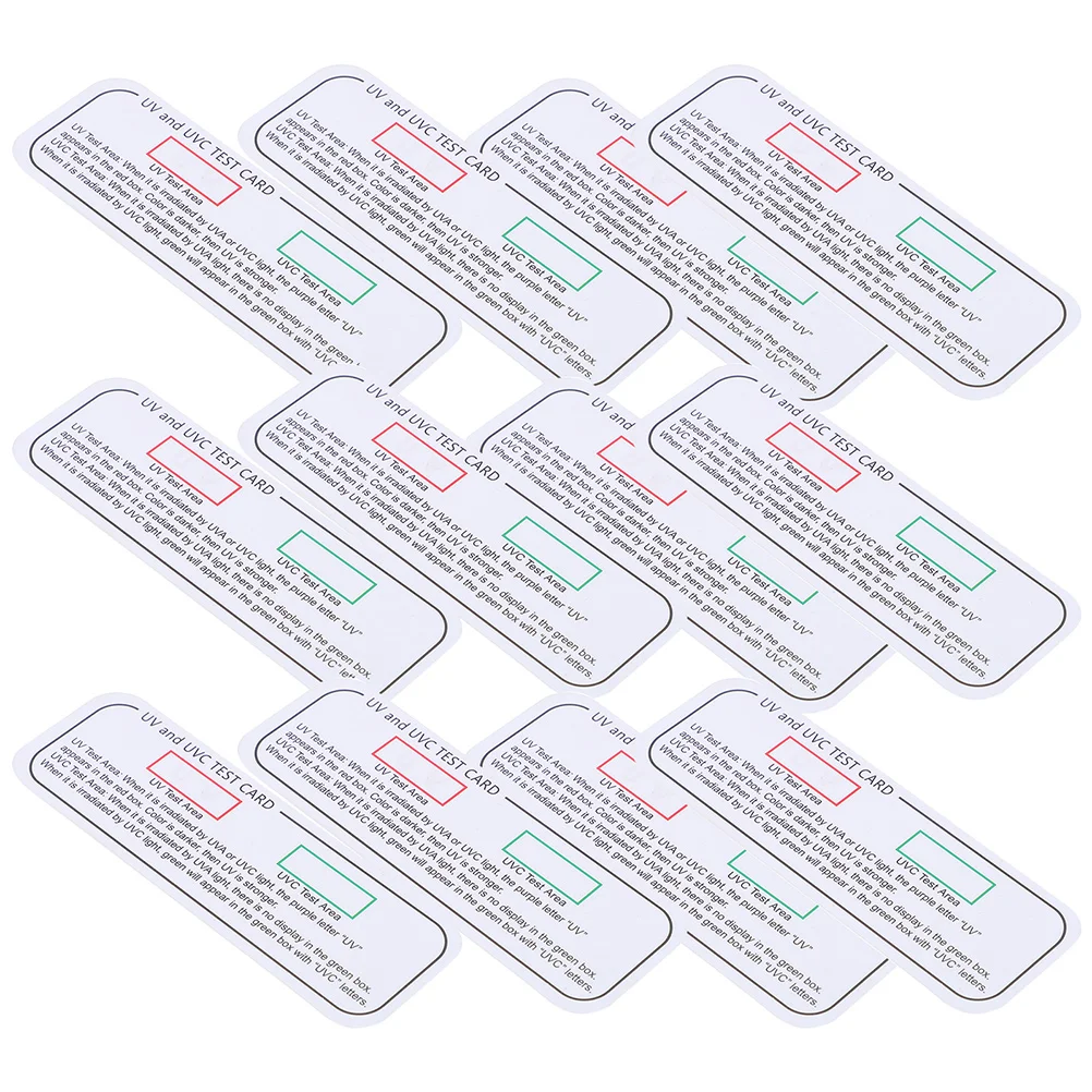 12 Pcs Test Strip UV Card Kit Household Windows Pvc and Light Effect Tester Cards