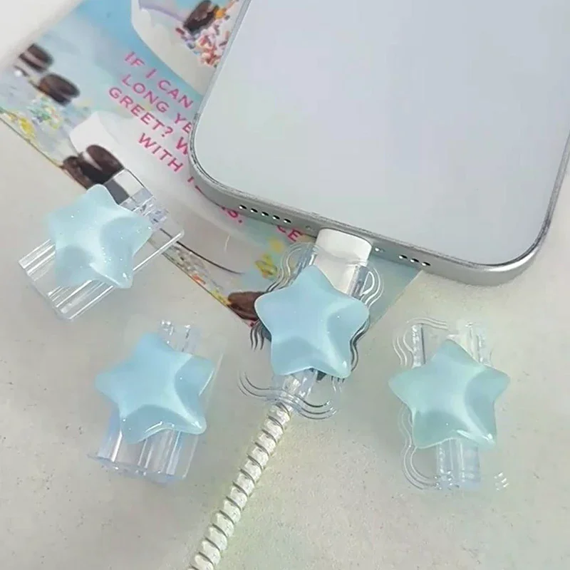 /&/3D Ocean Stars Change Charger Protector Cover Charger Line Protectors Organizer Winder Protector Cover Accessories Korea Cute