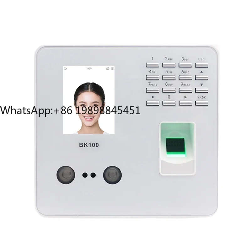 TCP/IP USB Biometrico Impronte Digitali Viso Riconoscimento facciale Macchina per la presenza di orari dei dipendenti Dispositivo di registrazione dell'orologio