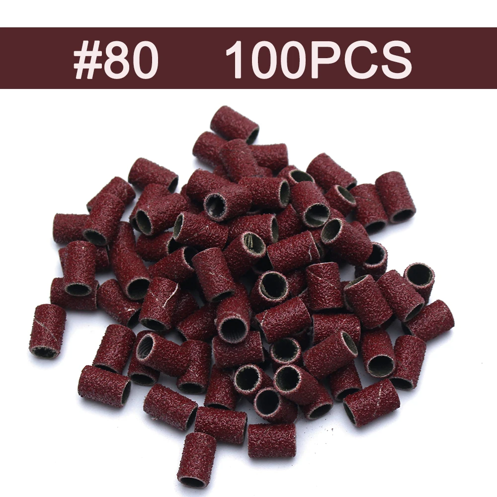 50/100pcs 80''/120''/180" Nail Art Sanding Bands Gel Polish Remover Tool Accessory for Electric Nail Machine Nail Drill Bits