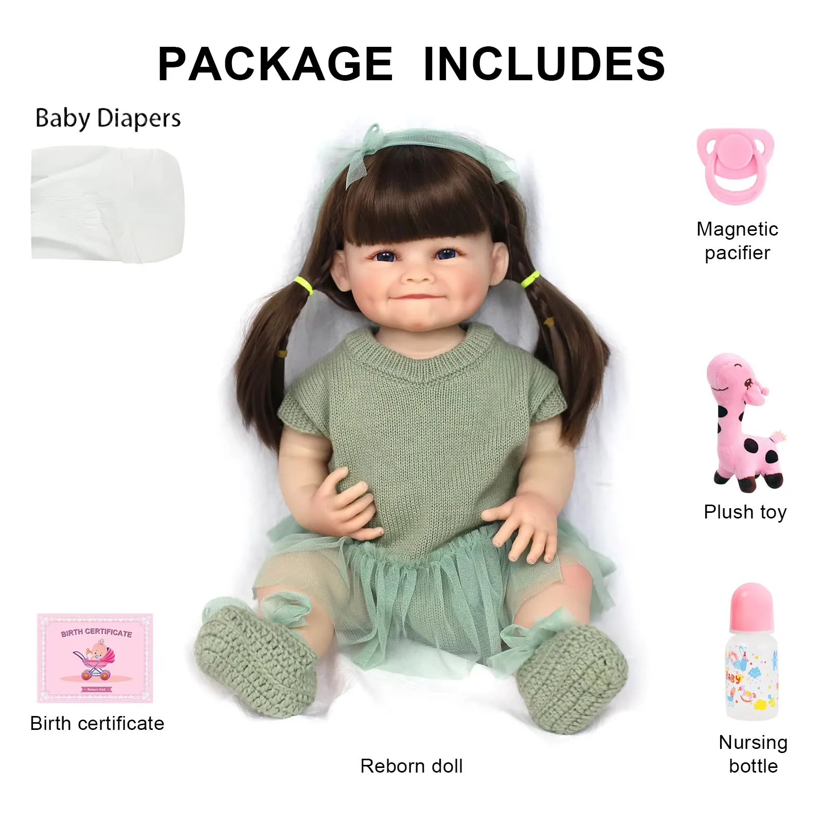 55CM Full Body Raya Zachte Siliconen Vinyl Reborn Peuter Meisje Levensechte 3D Huid Handgemaakte Kunst Pop Speelgoed voor Meisjes Kerstcadeaus