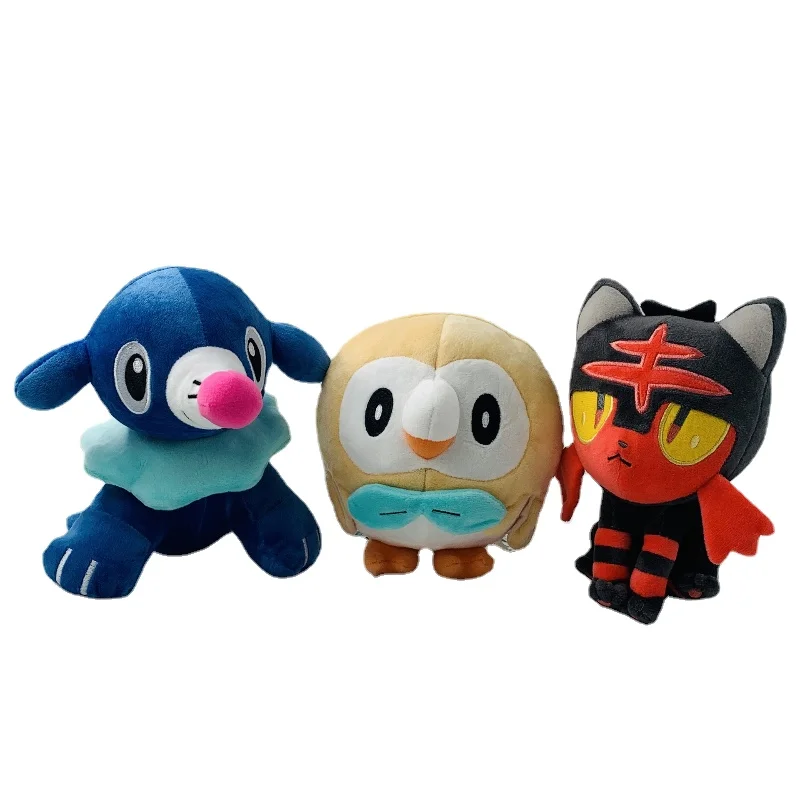 

3pcs Pokemon Rowlet Popplio Litten Stuffed Doll Plush 20cm Kawaii Anime Christmas Kids Gifts Plushie Toys