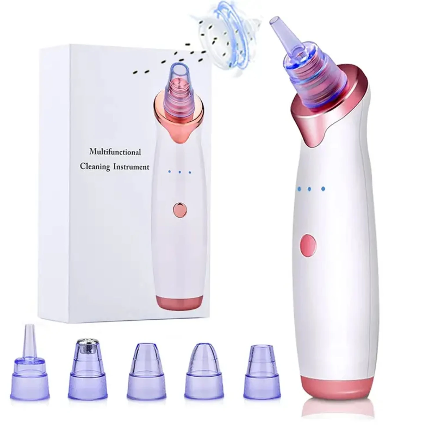 Highly Effective Rechargeable Electric Blackhead Vacuum - Powerful Skin Smoothing Kit for Intensive Cleansing - USB Facial Extra