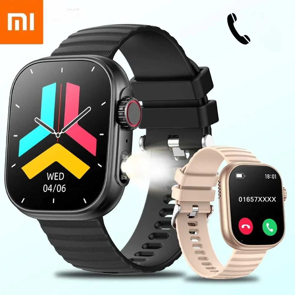 Xiaomi Smart Watch Men Women LED Flashlight 100+ Sport Modes Fitness Tracker Body Temperature 2.01” Screen Smartwatch Men Wome