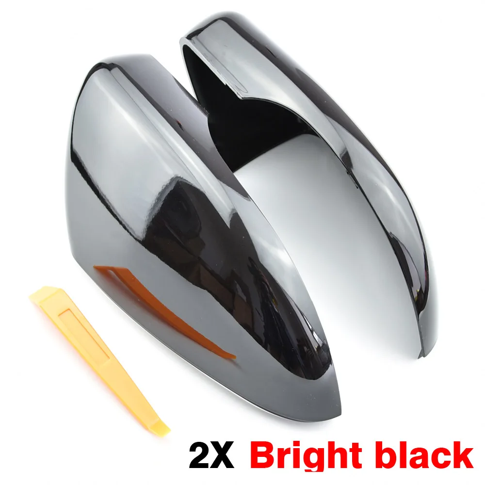 1 Pair Car Gloss Black Rear View Mirrors Cover Protector For Golf 6 MK6 VI R20 2008-2012 Car Rearview Mirror Covers Accessories