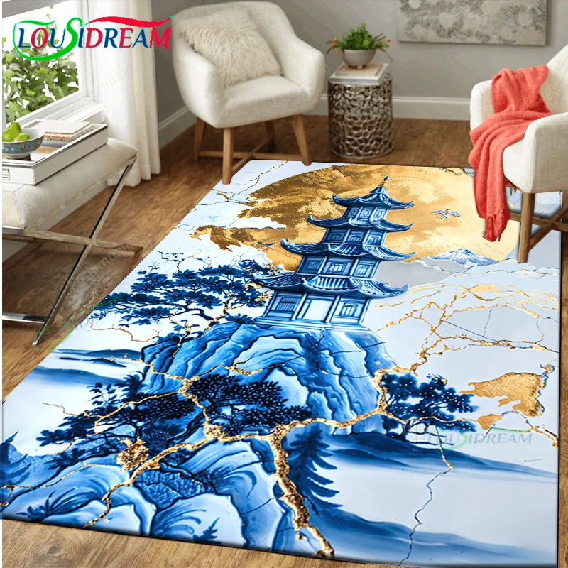 

Gold Porcelain Peak Palace Entrance Carpets for Kitchen Floor Bedroom Rugs Home Decor Decoration Doormat Outdoor Room Foot Gifts