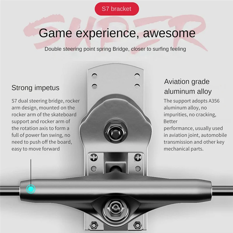 FIN-rS7 Podpórka Land Rush Sprężynowy mostek do deskorolki Podpórka do deski surfingowej Land Rush dla przedniej i tylnej osi Land Rush