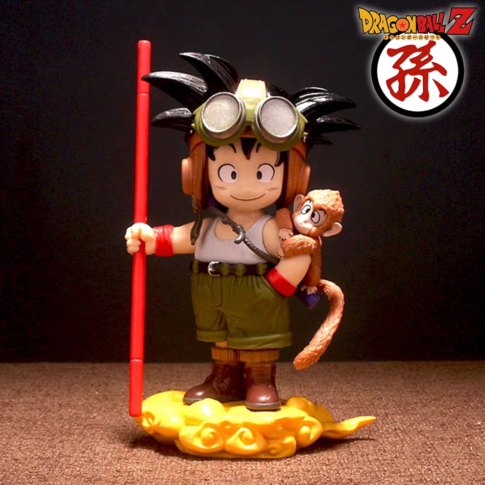 Anime Dragon Ball 16CM Son Goku Actionfigur mit Affe auf Fliegendem Nimbus PVC-Statue Sammlerstück Heim-Desktop-Dekoration Fan-Geschenk