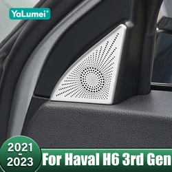 Car Front Door Window A Pillar Horn Cover Trim Audio Speaker Interior Stickers For Haval H6 3rd Gen 2021 2022 2023 GT DHT-PHEV