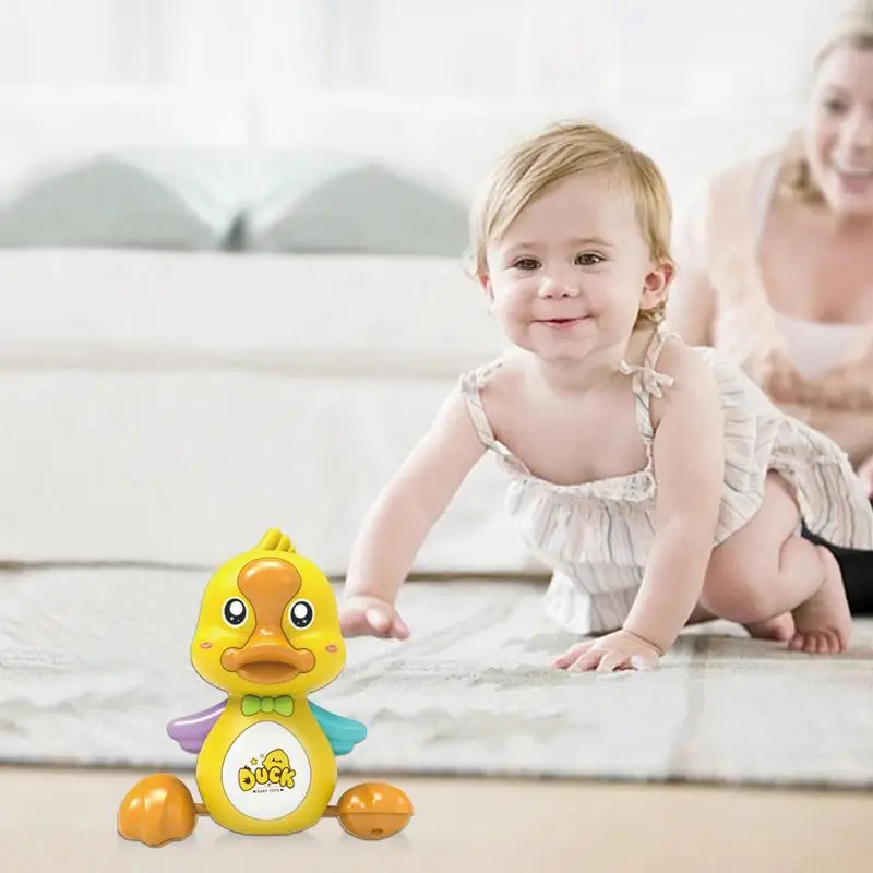 Electric Duck Toy Musical Duck Toy Shaking Yellow Duck Interactive Model For Children Crawling Helper