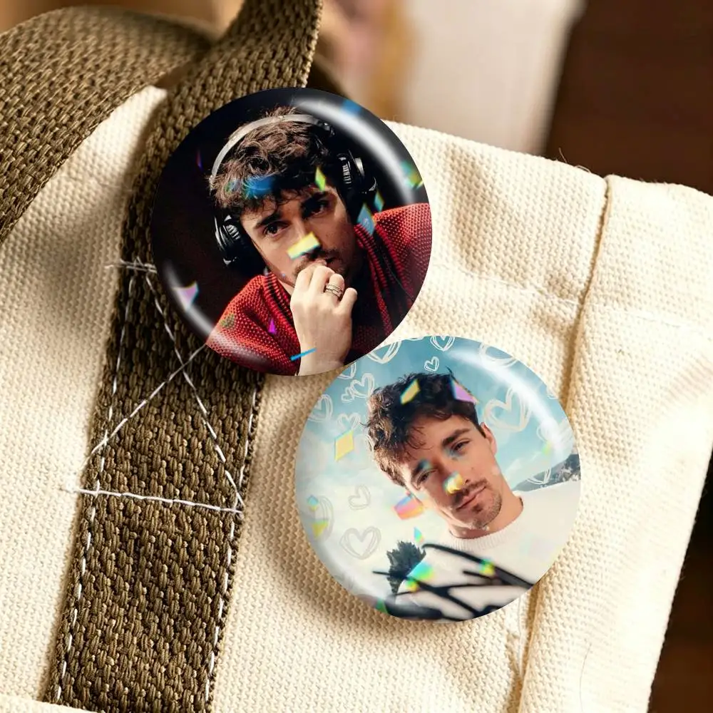 Ace driver C-Charles Leclerc  25 32 44 58 75mm Badges Personalized Round Brooches Pins Accessory Gift