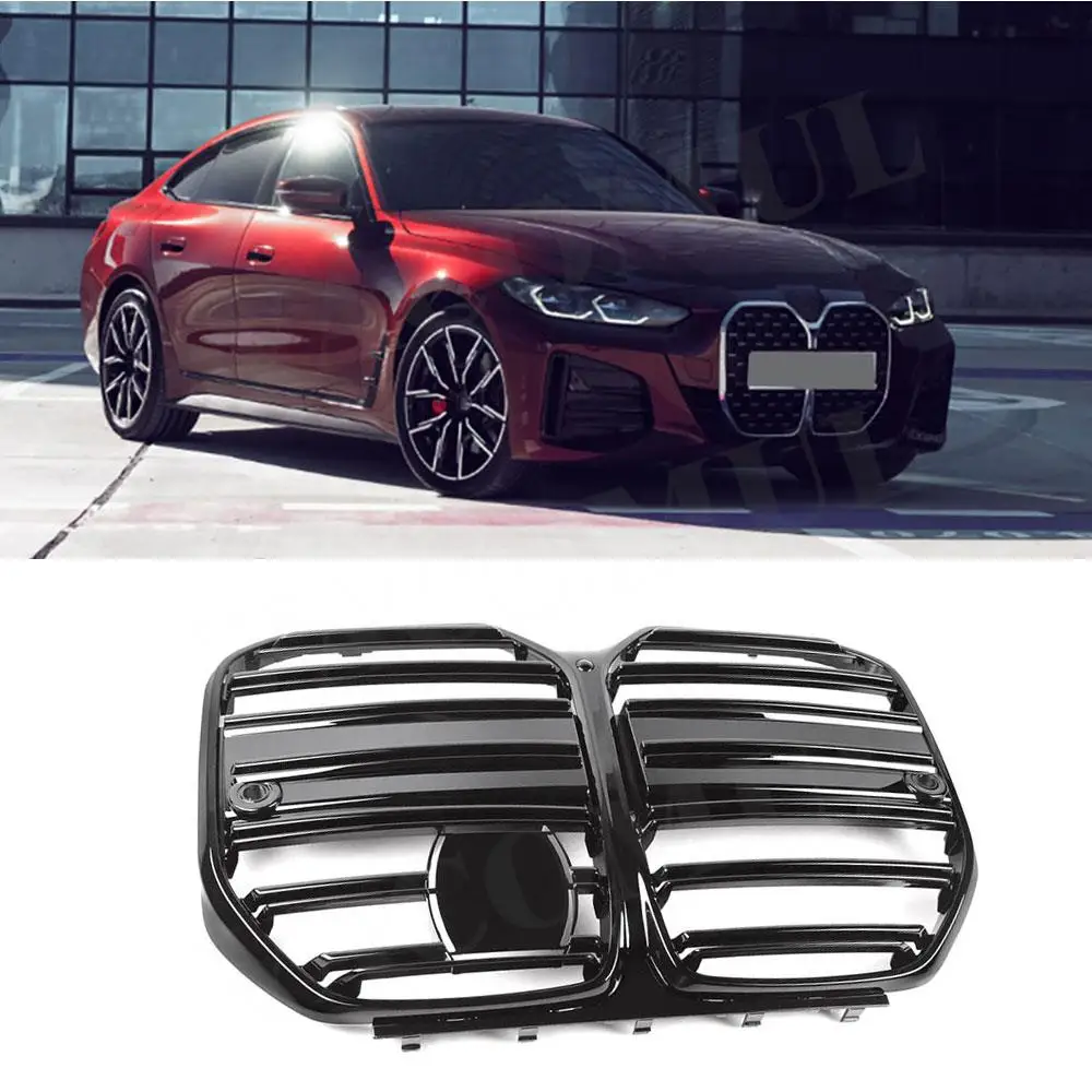 VACOMUL Gloss Black Car Front Bumper Mesh Grille Frame for BMW 4 Series G26 425i 430i M Sport Sedan 2021 +ABS Front Grills