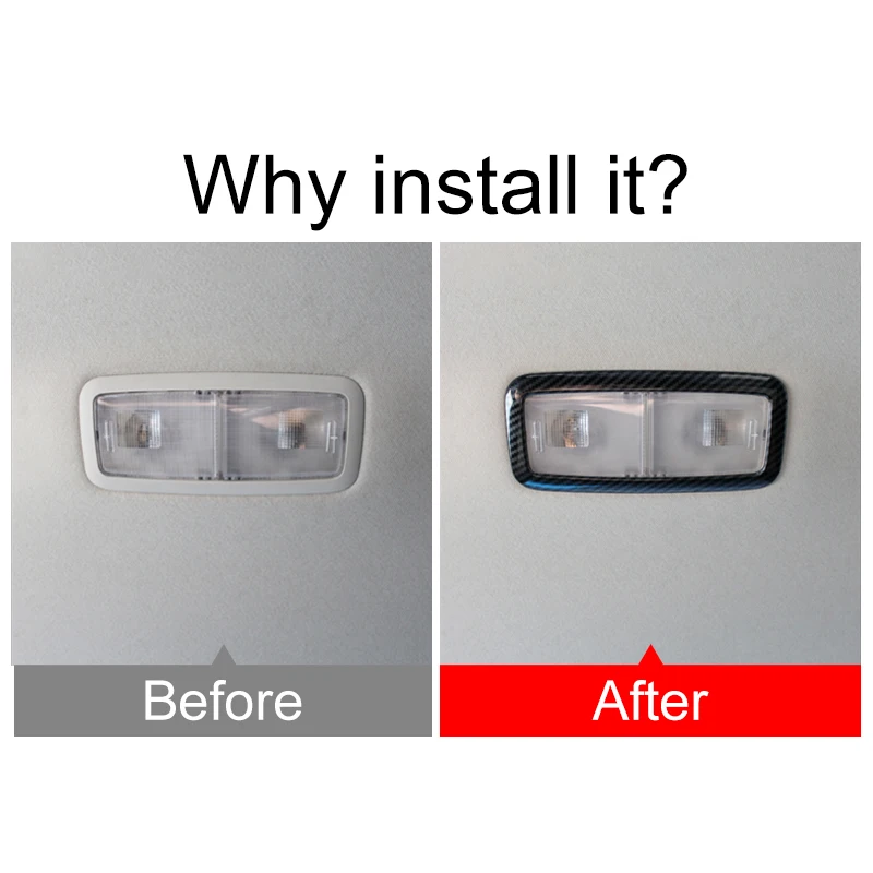 Carbon Fiber Car Front Rear Reading Lamp Cover Trim For Toyota Corolla E210 2019 2020 2021 2022 2023 2024 Hybrid Accessories