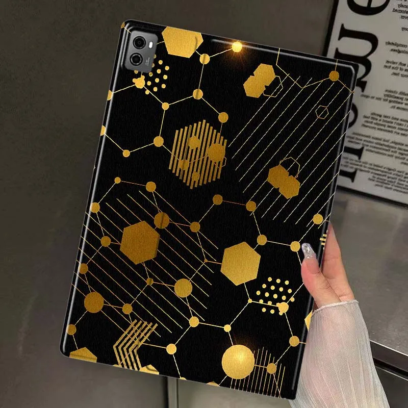 Geometric Golden Pattern For Lenovo Xiaoxin Tab Pad K10 K11 Y700 P11 3rd GT Pro Plus Gen Tablet Case Gift Cover