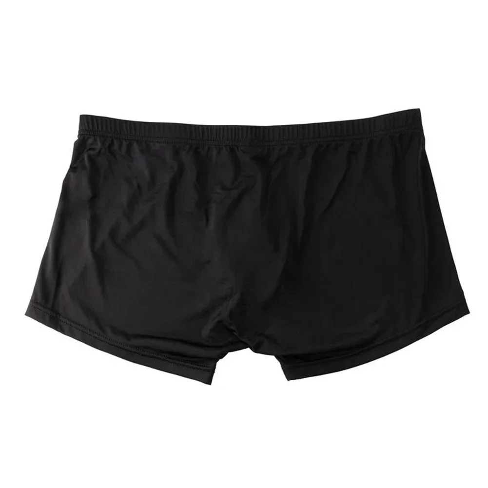 سراويل داخلية قابلة للتنفس من الحرير الجليدي للملاكمين ليلاً للنوم ملابس داخلية للرجال من نسيج النايلون بلون سادة مناسبة لجميع المواسم