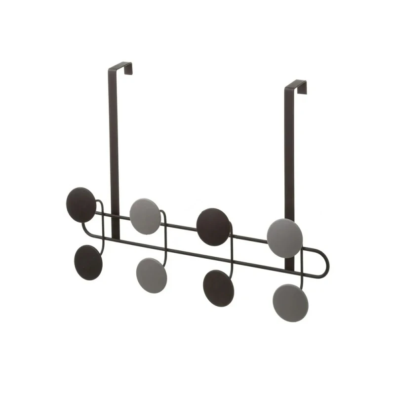 Door coat hangers door hanger 8 hooks black metal 41x33x12 cm 135309