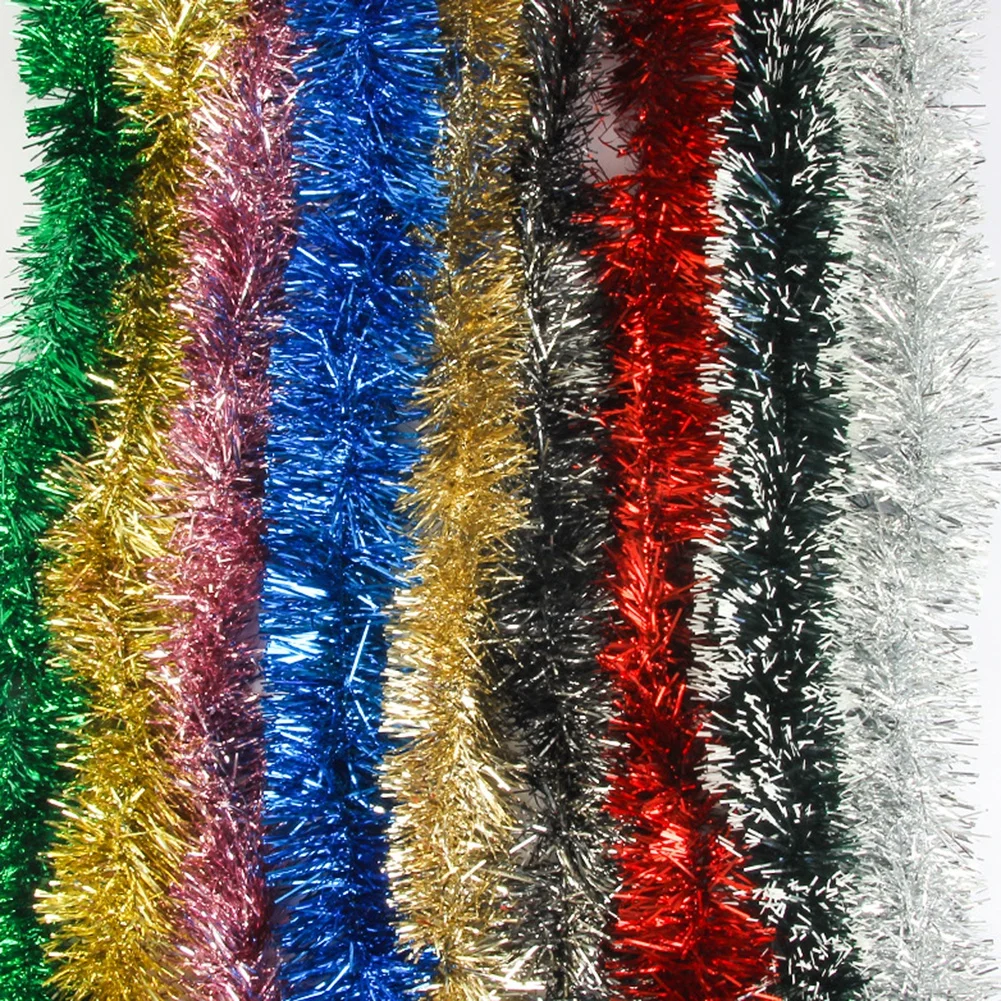 5M Christmas Garland Home Party Wall Door Decor Ribbon Garland Christmas Tree Ornaments Tinsel Strips New Year Party Supplies