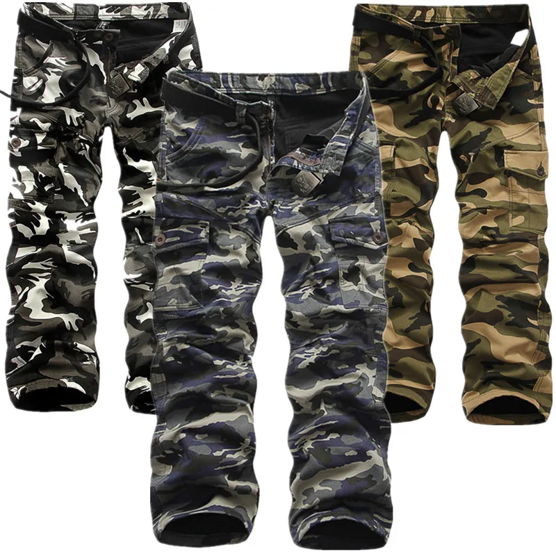 

Camouflage Men's Cargo Pants Male Nice Casual Camo Multi Pockets Military Tactical Hip Hop Joggers Streetwear Pantalon Homme