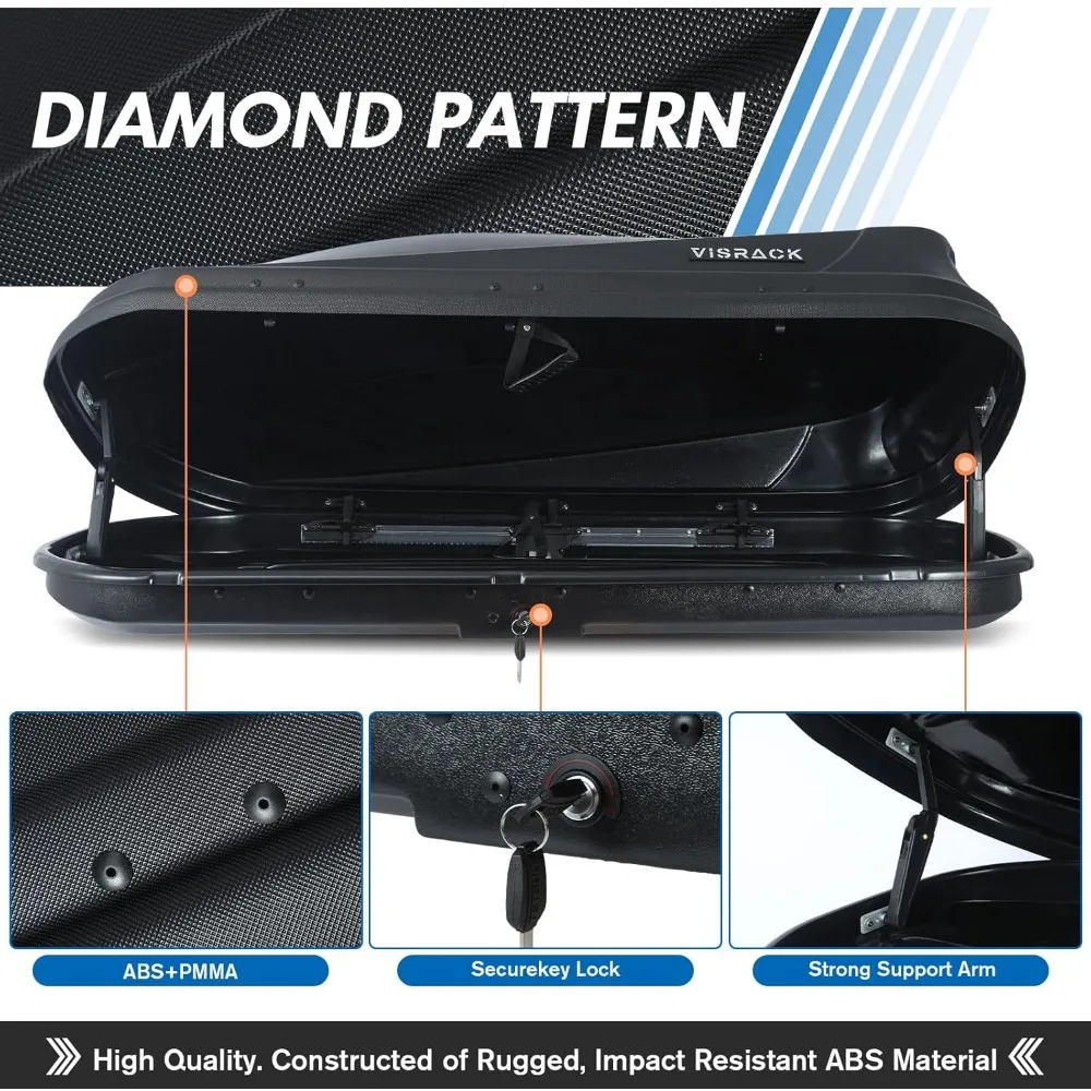 صندوق حمل شحن كبير، سقف صلب عالي التحمل مع مفاتيح أمان، صندوق شحن مقاوم للماء على السطح، 62 (طول) × 31 (عرض) × 15 (ارتفاع) بوصة