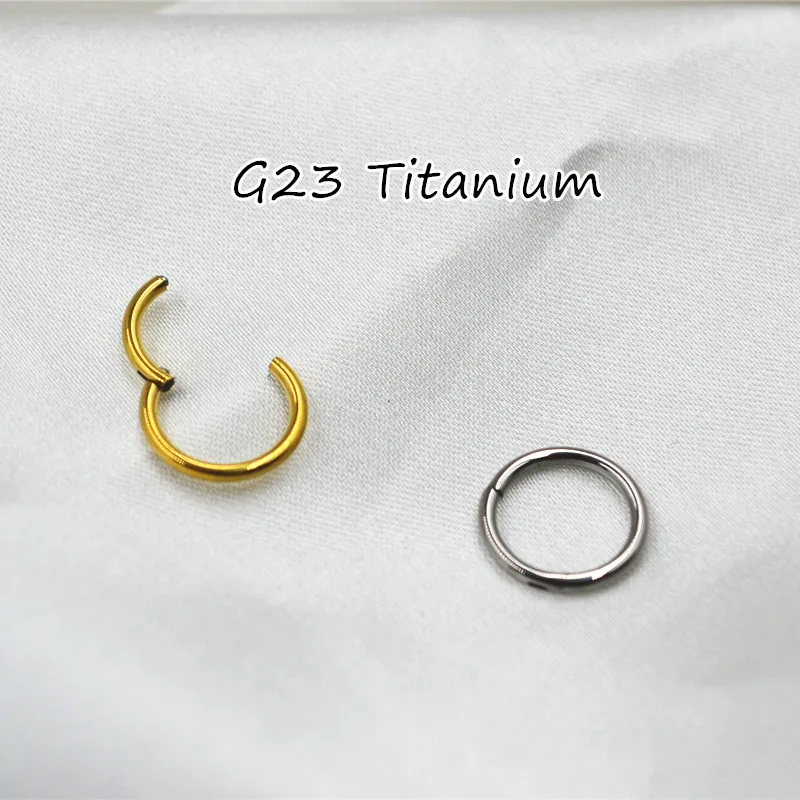 50 قطعة G23 التيتانيوم F136 16 جرام الأذن يتوقف سلس الجزء الغضروف الغضروف الأنف/الشفاه هوب الدائري القرط Daith اللولب ثقب الجسم
