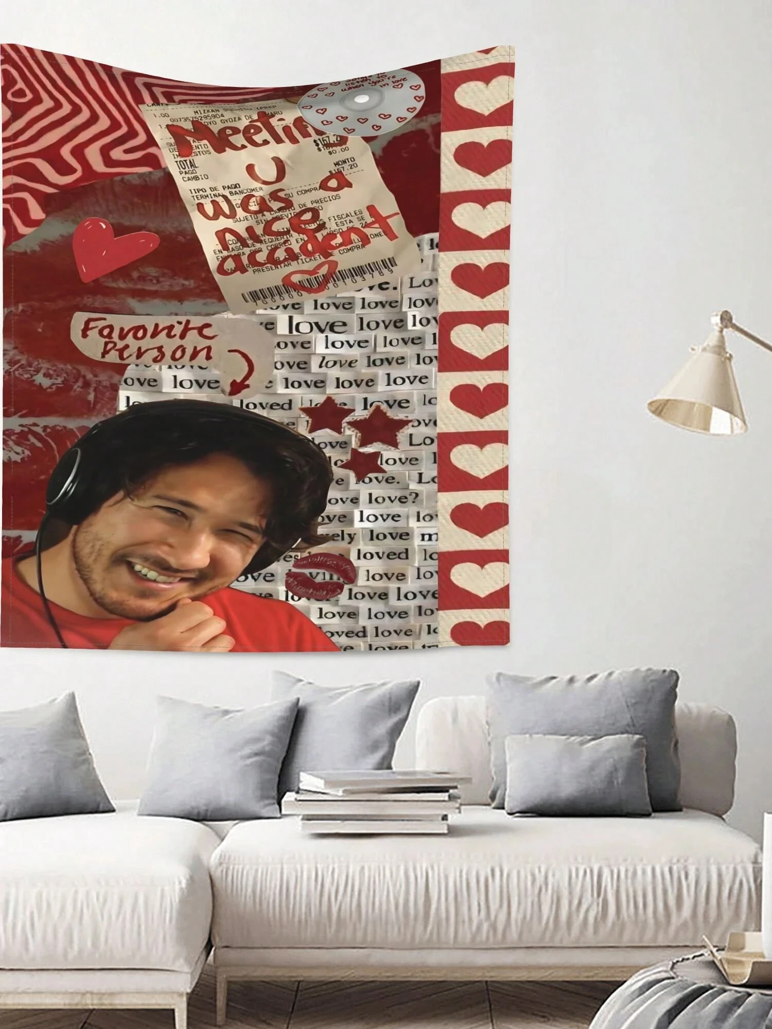 Markiplier-Wandteppich für Schlafzimmer, Heimdekoration, Flagge, Wandbehang, Stoff für Wohnheim, Miethaus, Zimmer, Hintergrund, Dekoration, Kunst