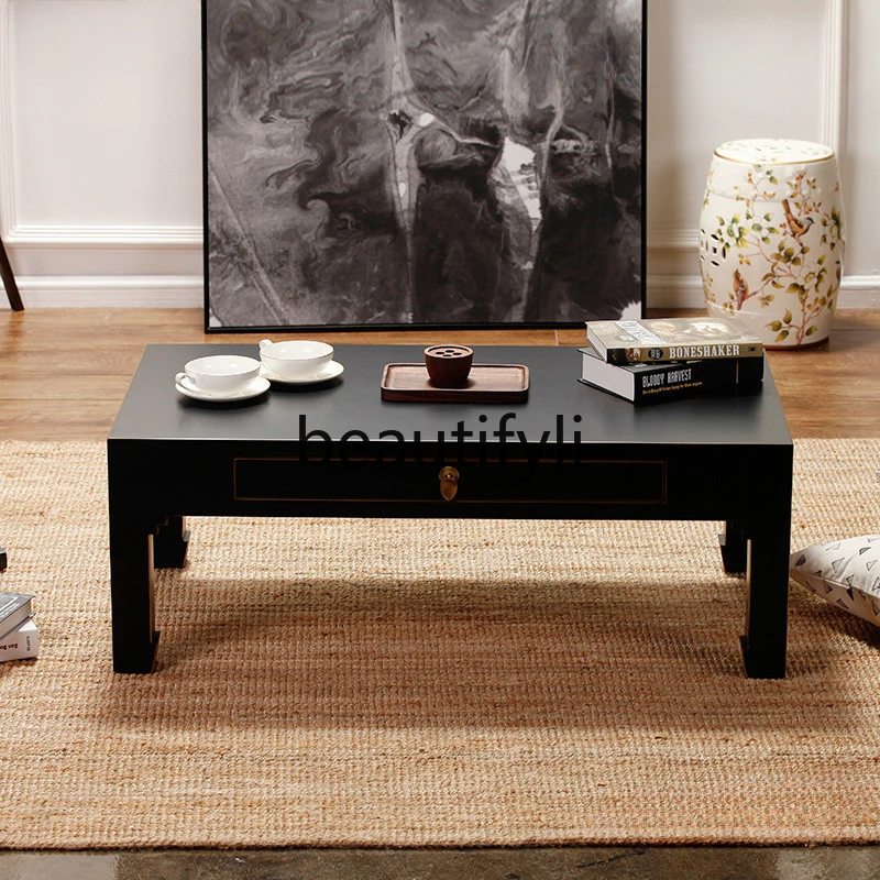 Simple and modern new Chinese-style solid wood coffee table Chinese-style plain table