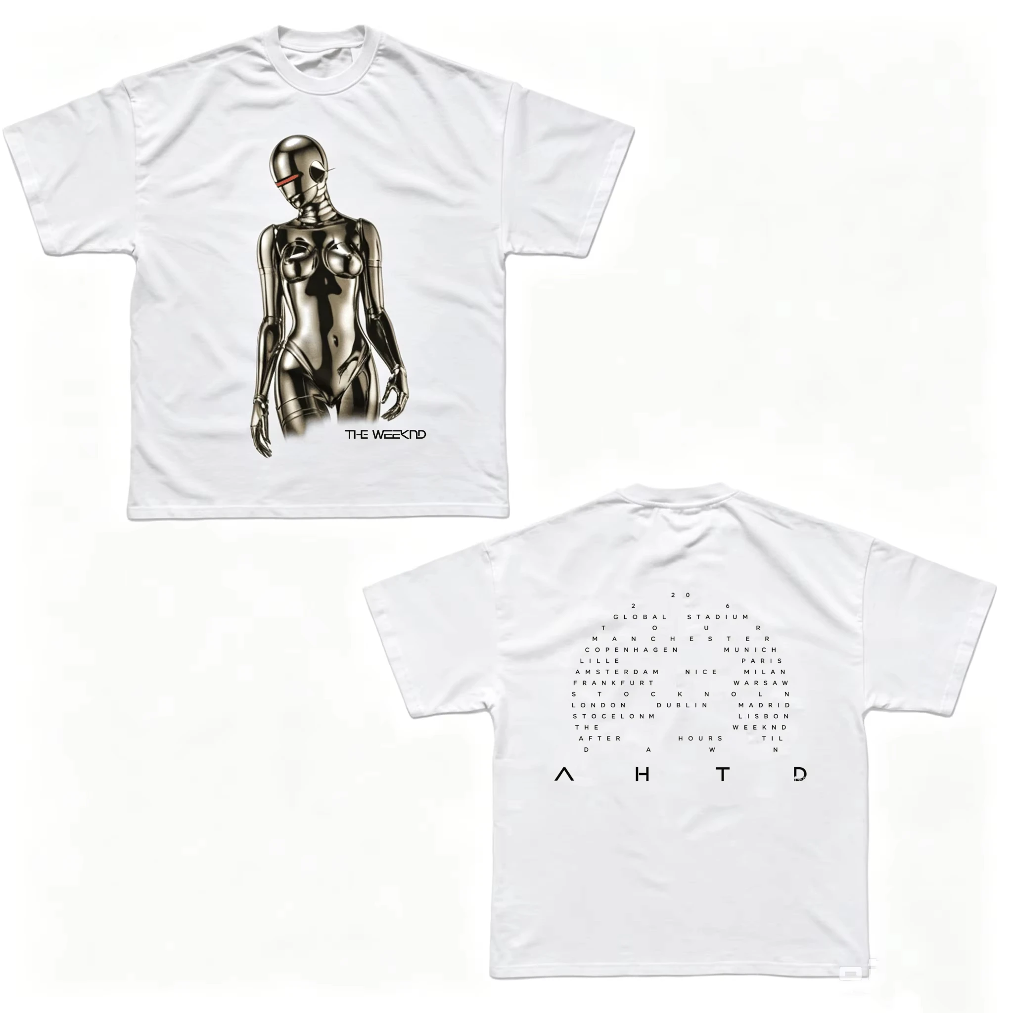 The Weeknd After Hours Til Dawn AHTD TOUR T-shirt Men and Women Cotton Y2K Clothing Casual O-Neck Short Sleeved Streetwear Tee