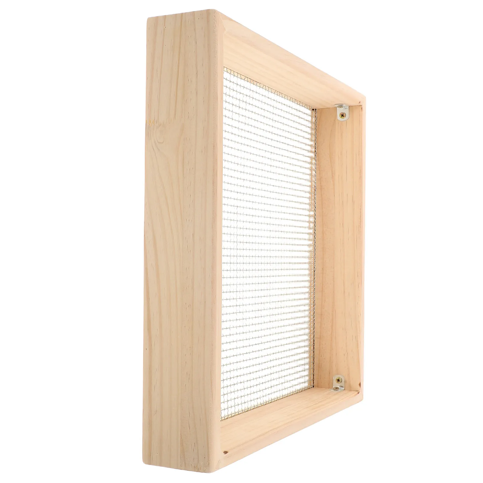 Garden Soil Sieve Wooden Frame 15x15 Handheld Metal Mesh Dirt Sifter for Rocks Compost Potting Soil Sand Gravel Sifting
