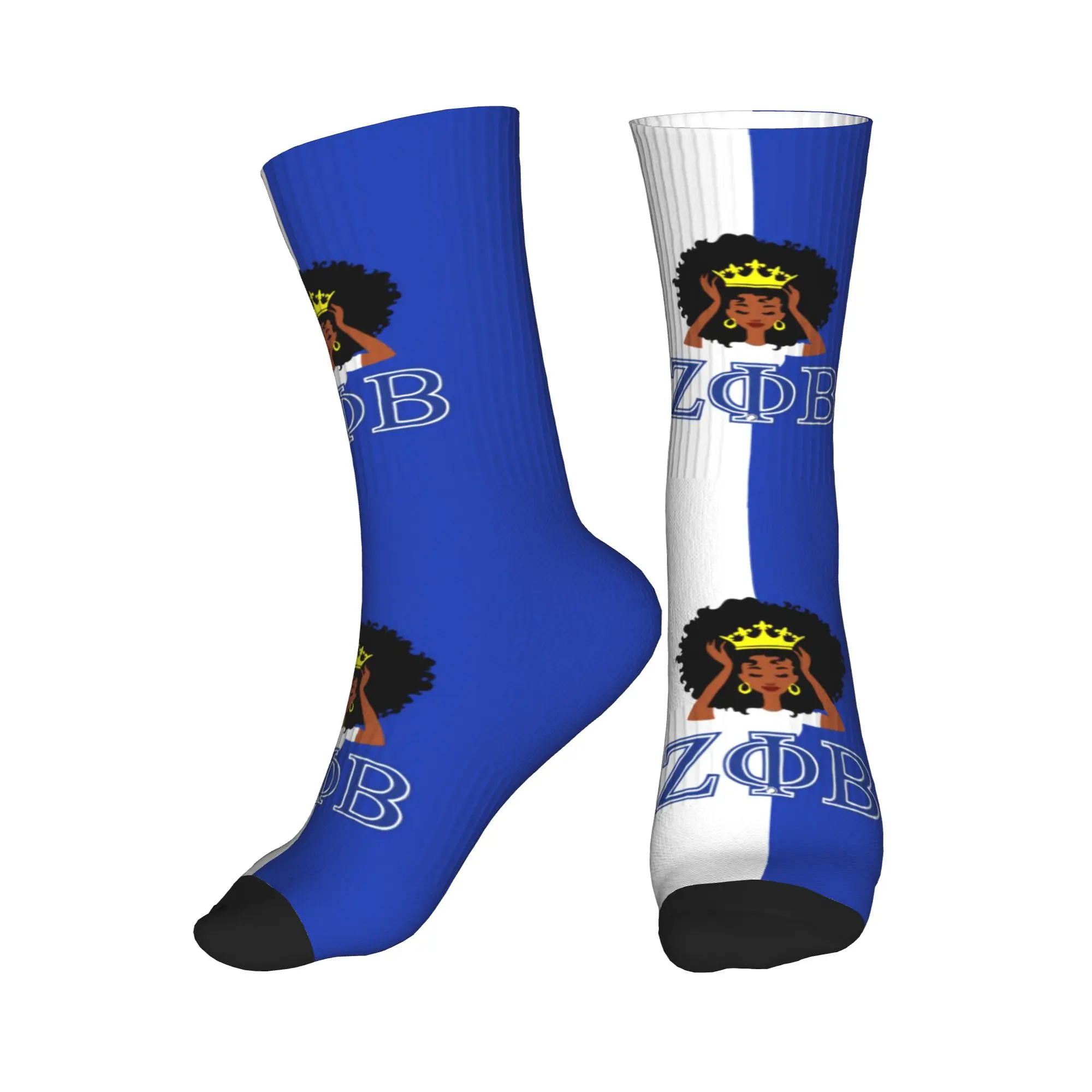 

Fun Mens Zeta Phi Beta Sorority Dress Socks Unisex Comfortable Warm 3D Print Crew Socks