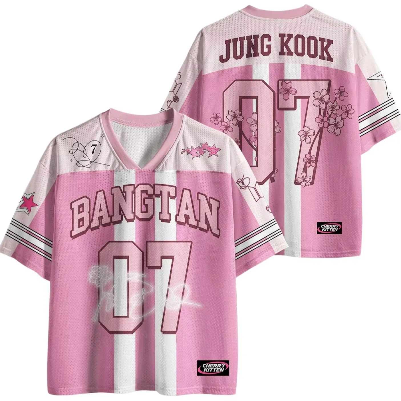 2026 Kpop BTS Pink Cherry Blossom Shirt, Arirang Konzert 3D-Druck T-Shirt, Eltern-Kind Mode Street-Style T-Shirt, Fan-Geschenk – Detail 4